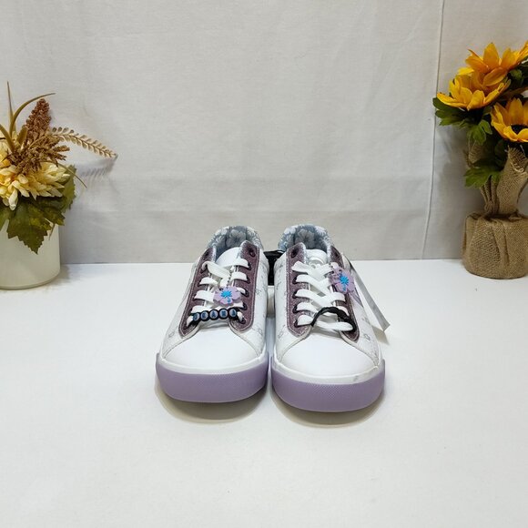 Disney Stitch Low Top Sneakers Womens 8.5 Lace-Up Glitter Accents Charm Keychain - Picture 4 of 8